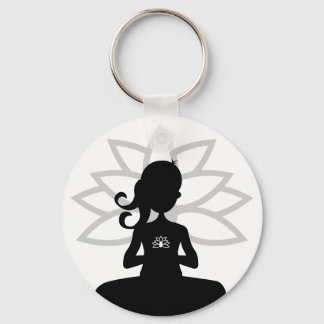Einfache Yoga-Silhouette Schlüsselanhänger
