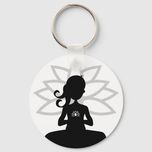 Einfache Yoga-Silhouette Schlüsselanhänger (Vorderseite)