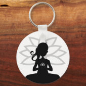 Einfache Yoga-Silhouette Schlüsselanhänger (Vorderseite)