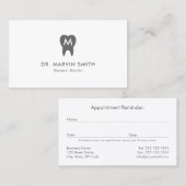 Einfache Zahnarztmonogramm Zahnzahnarztzahnarzt Terminkarte (Vorne/Hinten)
