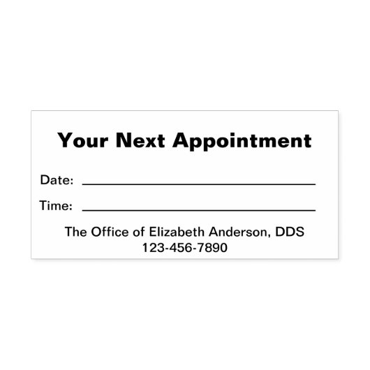 Einfache Zahnarztpraxis Ihr nächster Termin Permastempel (Design)