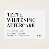 Einfache Zähne Whitening Aftercare Instruction Car (Vorderseite)