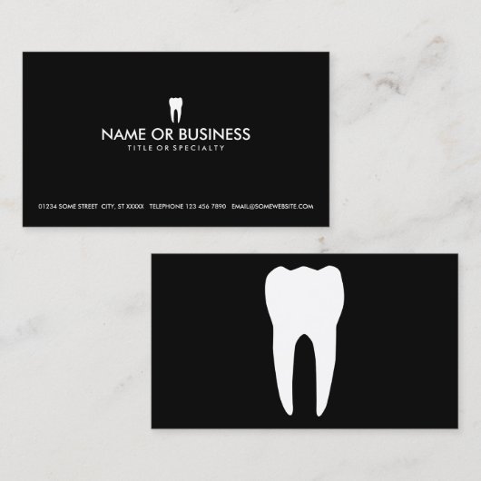 einfache Zahnheilkunde Visitenkarte (Vorne/Hinten)