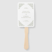 Einfache, zarte Blumenzettel Grüne Hochzeitzeitzei Fächer (Vorderseite)