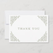 Einfache, zarte, florallose Grünen Hochzeit Dankeskarte (Vorderseite)
