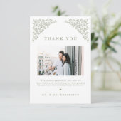 Einfache, zarte, florallose Grünen Hochzeit Dankeskarte (Stehend Vorderseite)