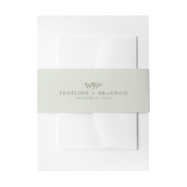 Einfache, zarte, florallose Grünen Hochzeit Einladungsbanderole