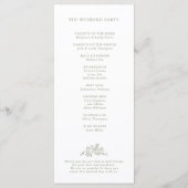 Einfache, zarte, florallose Grünen Hochzeit Programm (Rückseite)