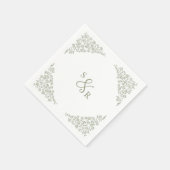 Einfache, zarte, florallose Grünen Hochzeit Serviette (Ecke)