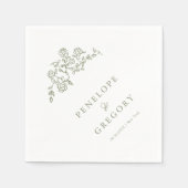 Einfache, zarte, florallose Grünen Hochzeit Serviette (Vorderseite)