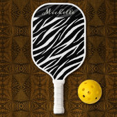 Einfache Zebra Print Schwarz-weiß Niedlich Moderne Pickleball Schläger