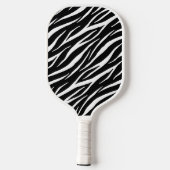 Einfache Zebra Print Schwarz-weiß Niedlich Moderne Pickleball Schläger (Rückseite)