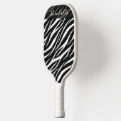 Einfache Zebra Print Schwarz-weiß Niedlich Moderne Pickleball Schläger (Links)