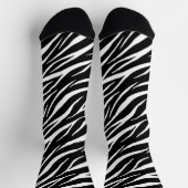 Einfache Zebra Print Schwarz-weiß Niedlich Moderne Socken (Oben)