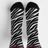 Einfache Zebra Print Schwarz-weiß Niedlich Moderne Socken (Oben)