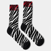 Einfache Zebra Print Schwarz-weiß Niedlich Moderne Socken (Rechts)