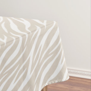Einfache Zebra Print Taupe Weiß Niedlich Modernes Tischdecke