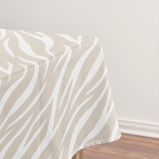 Einfache Zebra Print Taupe Weiß Niedlich Modernes  Tischdecke (Beispiel)
