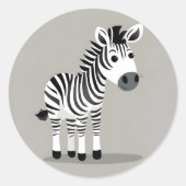 Einfache Zebra-Sticker Runder Aufkleber (Vorderseite)