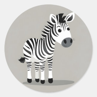 Einfache Zebra-Sticker Runder Aufkleber
