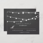 Einfache Zeichenkette für Hochzeiten | Hochzeit RSVP Karte (Vorne/Hinten)