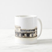 Einfache Zeichn eines Retro-Bahnhofs Kaffeetasse (VorderseiteRechts)