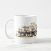 Einfache Zeichn eines Retro-Bahnhofs Kaffeetasse (Links)