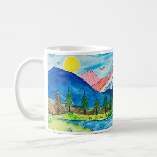 Einfache Zeichn von Bergen durch Kinder Kaffeetasse (Links)