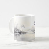 Einfache Zeichnung der Lotus-Blume Kaffeetasse (Vorderseite Links)