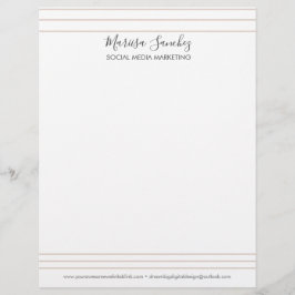 Einfache Zeilen Skriptname Moderner Blush Letterhe Briefbogen
