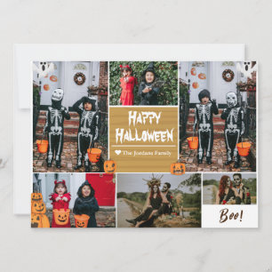 Einfache zeitgemäße Halloween-Foto-Kollektion Feiertagskarte
