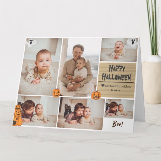 Einfache zeitgemäße Halloween-Foto-Kollektion Karte (Vorderseite)