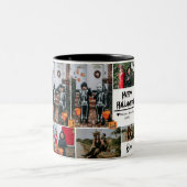 Einfache zeitgemäße Halloween-Foto-Kollektion Zweifarbige Tasse (Mittel)