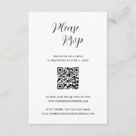 Einfache zeitgemäße Hochzeit des QR-Codes RSVP Karte