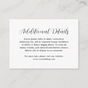 Einfache zeitgenössische Details Moderne Hochzeit Begleitkarte