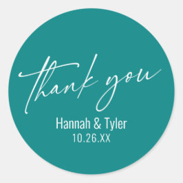 Einfache zeitgenössische Handschrift Aquamarin Vie Runder Aufkleber