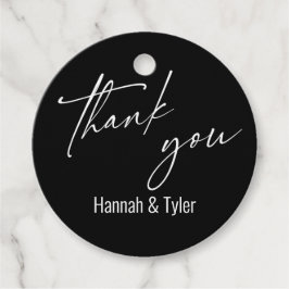 Einfache zeitgenössische Handschrift Black Danke Geschenkanhänger