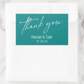 Einfache zeitgenössische Handschrift Vielen Dank A Rechteckiger Aufkleber (Tasche)