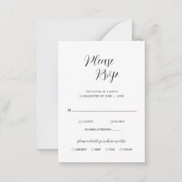 Einfache zeitgenössische RSVP-Karte für Hochzeiten Mitteilungskarte