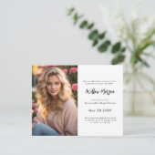 Einfache zeitlose 2-Foto Abschluss Einladung (Stehend Vorderseite)