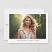 Einfache zeitlose 2-Foto Abschluss Einladung (Rückseite)