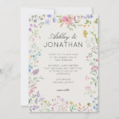 Einfache, zeitlose Alabaster-Hochzeit in der Wildb Einladung (Vorderseite)