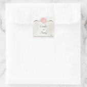 Einfache zeitlose Elegance Rose Hochzeit Quadratischer Aufkleber (Tasche)