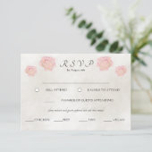 Einfache zeitlose Elegance Rose Hochzeit RSVP Karte (Stehend Vorderseite)