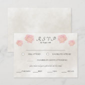 Einfache zeitlose Elegance Rose Hochzeit RSVP Karte (Vorne/Hinten)
