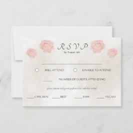 Einfache zeitlose Elegance Rose Hochzeit RSVP Karte