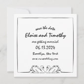 Einfache zeitlose, handgeschriebene Eleganza Swan Save The Date (Vorderseite)