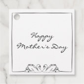 Einfache, zeitlose, handgeschriebene Schwanenmutte Geschenkanhänger (Vorderseite)