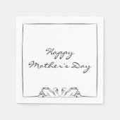 Einfache, zeitlose, handgeschriebene Schwanenmutte Serviette (Vorderseite)