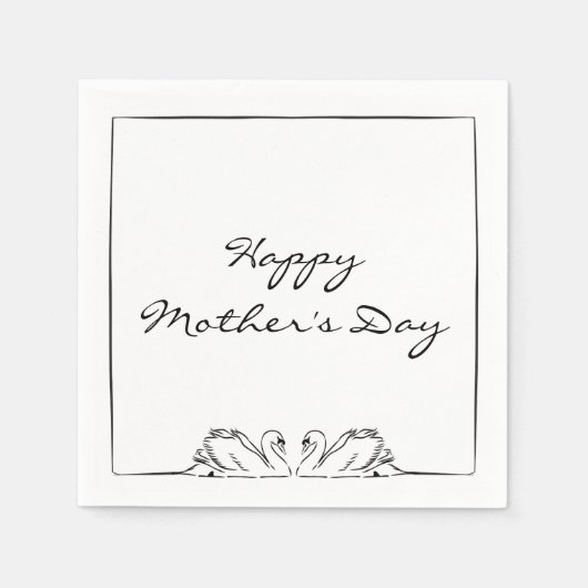 Einfache, zeitlose, handgeschriebene Schwanenmutte Serviette (Vorderseite)